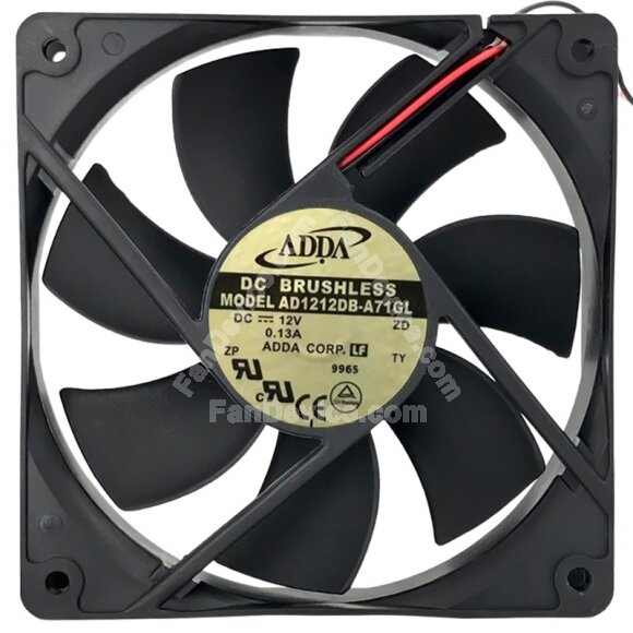 ADDA AD1212DB-A71GL 12V 0.13A 2 Wires Axial Cooling Fan