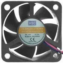 HSC BCY5020S12M 12V 0.12A 2 Wires Sleeve Bearing Cooling Fan