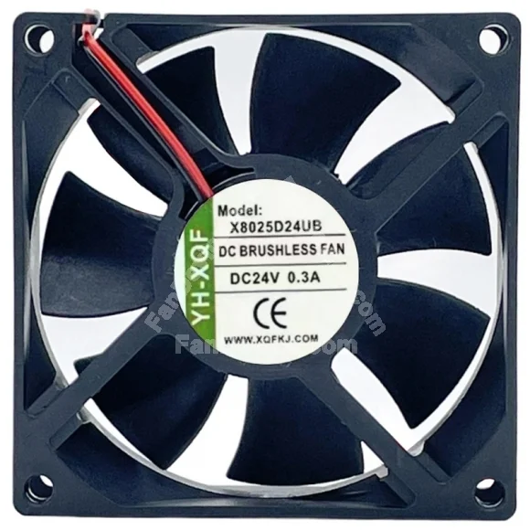 YH-XQF X8025D24UB 24V 0.3A 2 Wires Axial Cooling Fan