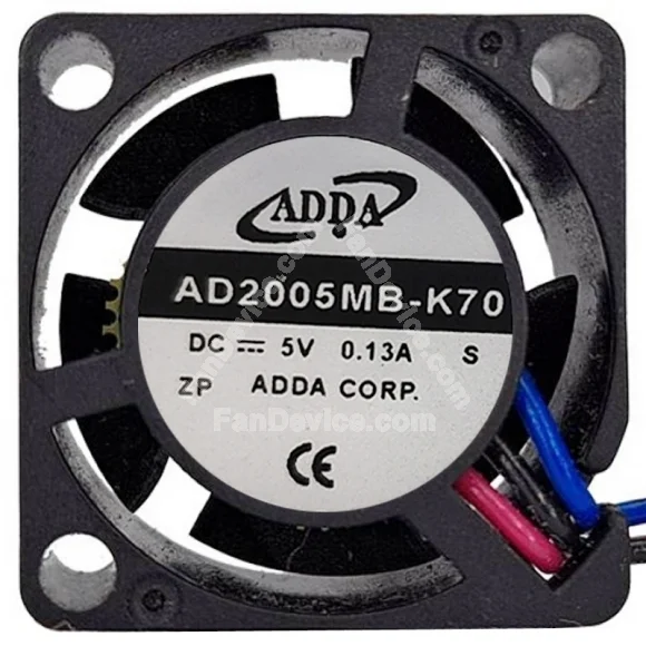 ADDA AD2005MB-K70 5V 0.13A 2 / 3 Wires Axial Cooling Fan