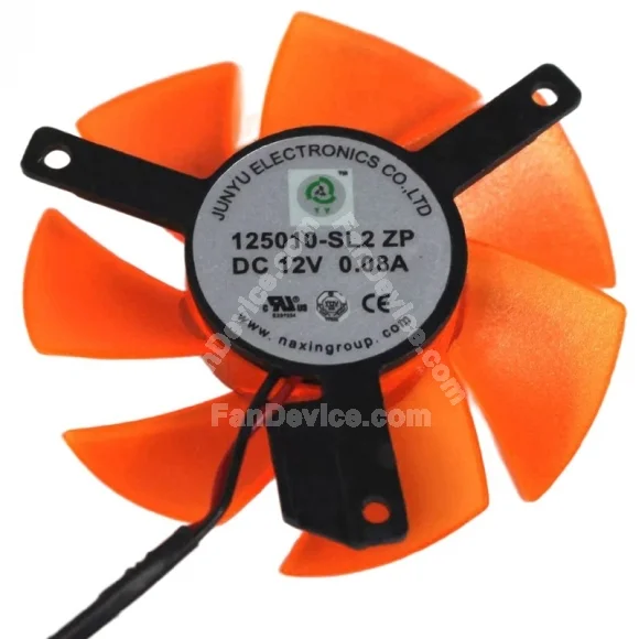 JUNYU 125010-SL2ZP 12V 0.08A 2 Wires Axial Cooling Fan