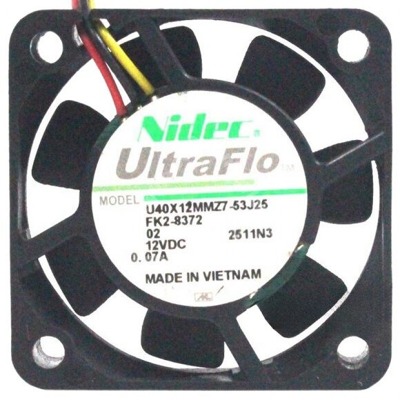 Nidec U40X12MMZ7-53J25 12V 0.07A 2 / 3 Wires Cooling Fan