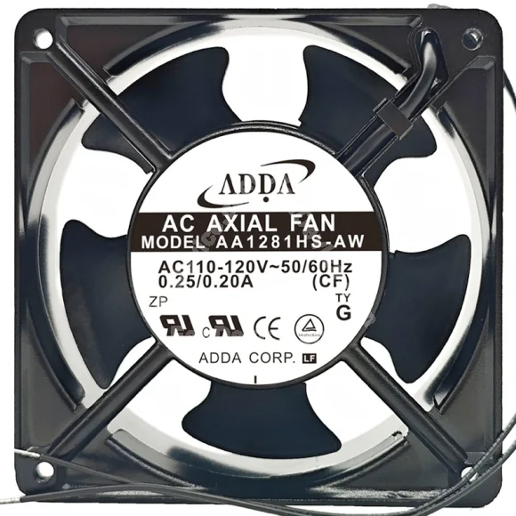 ADDA AA1281HS-AW 110-120V 0.25/0.20A 2 Wires Cooling Fan
