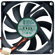 YOUNG LIN DFB801512H 12V 2.0W DC Brushless 4 Wires Axial Cooling Fan