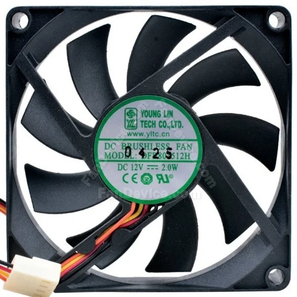 YOUNG LIN DFB801512H 12V 2.0W DC Brushless 4 Wires Axial Cooling Fan