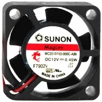 Sunon MC25101V2-000C-A99 12V 0.45W 2 Wires Maglev Cooling Fan