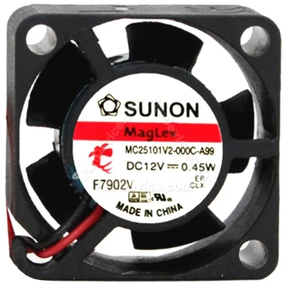 Sunon MC25101V2-000C-A99 12V 0.45W 2 Wires Maglev Cooling Fan