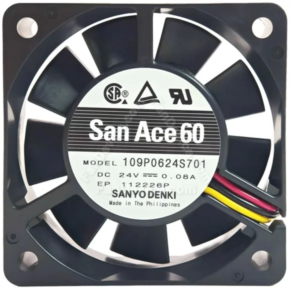 Sanyo 109P0624S701 DC 24V 0.08A 3 Wires Axial Cooling Fan