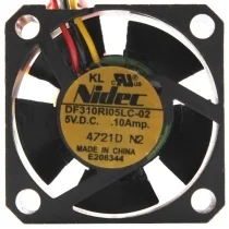 Nidec DF310RI05SLC-02 DC 5V 0.10Amp 3 Wires Axial Cooling Fan