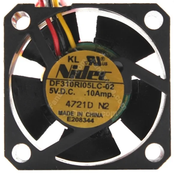 Nidec DF310RI05SLC-02 DC 5V 0.10Amp 3 Wires Axial Cooling Fan