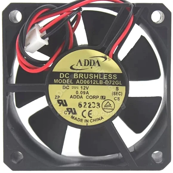 ADDA AD0612LB-D72GL 12V 0.09A DC Brushless 2 Wires Axial Cooling Fan