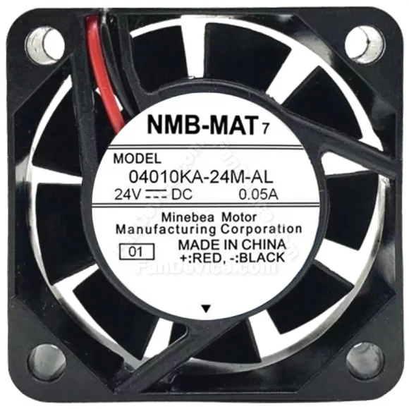 NMB-MAT 04010KA-24M-AL DC 24V 0.05A 2 Wires Axial Cooling Fan
