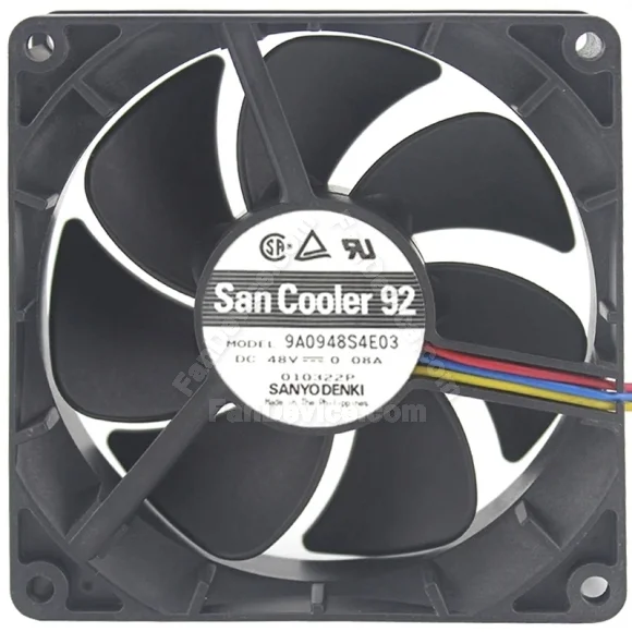 Sanyo 9A0948S4E03 DC 48V 0.08A 3 Wires Axial Cooling Fan