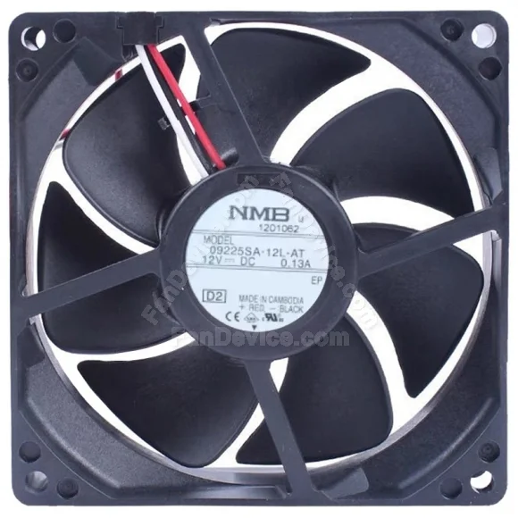 NMB 09225SA-12L-AT DC 12V 0.13A 3 Wires Axial Cooling Fan