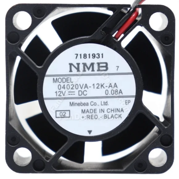 NMB 04020VA-12K-AA DC 12V 0.08A 2 Wires Axial Cooling Fan