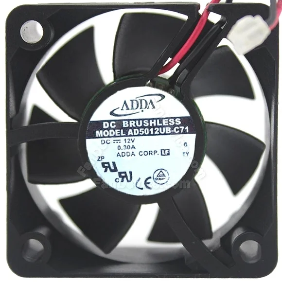ADDA AD5012UB-C71 12V 0.30A DC Brushless 2 Wires Axial Cooling Fan