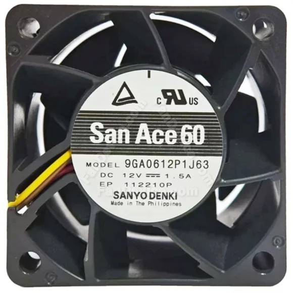 Sanyo 9GA0612P1J63 DC 12V 1.5A 4 Wires Axial Cooling Fan