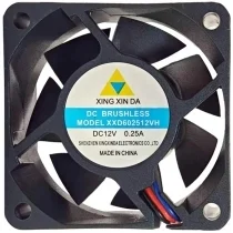 XING XIN DA XXD602512VH 12V 0.25A DC Brushless 3 Wires Cooling Fan