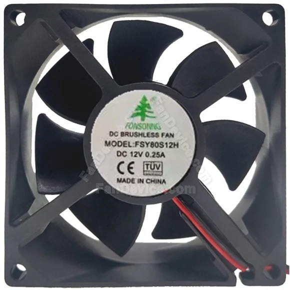 FONSONING FSY80S12H 12V 0.25A DC Brushless 2 Wires Axial Cooling Fan