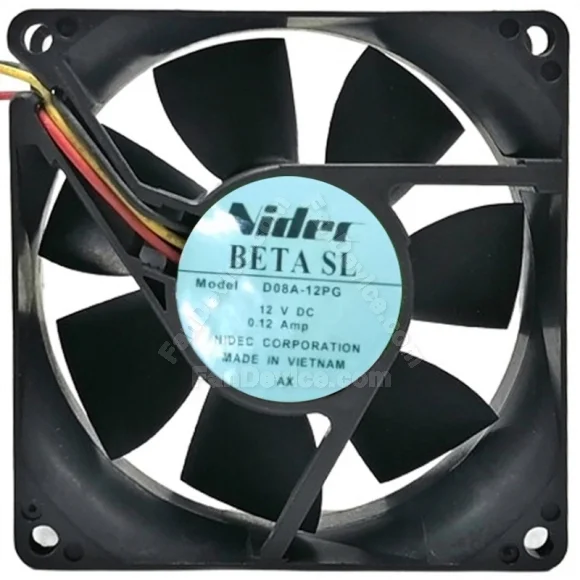 Nidec D08A-12PG DC 12V 0.12Amp 3 Wires Axial Cooling Fan