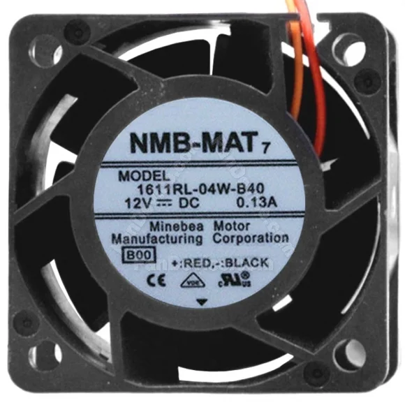 NMB-MAT 1611RL-04W-B40 DC 12V 0.13A 2 Wires Axial Cooling Fan