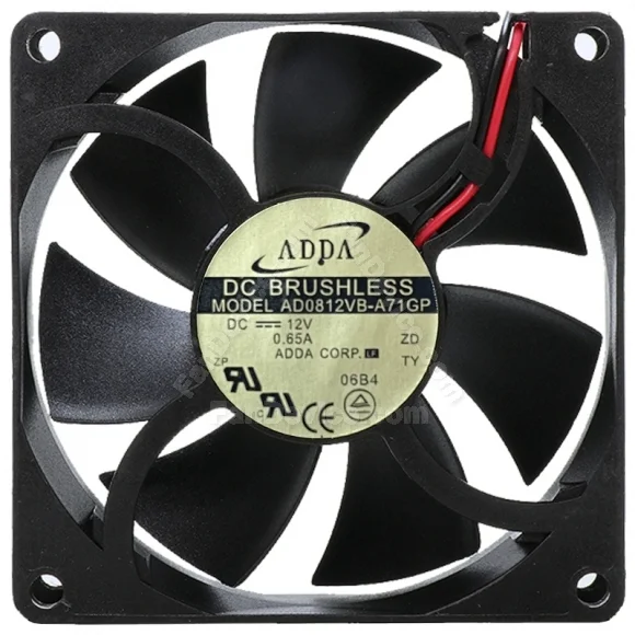 ADDA AD0812VB-A71GP 12V 0.65A DC Brushless 2 Wires Axial Cooling Fan