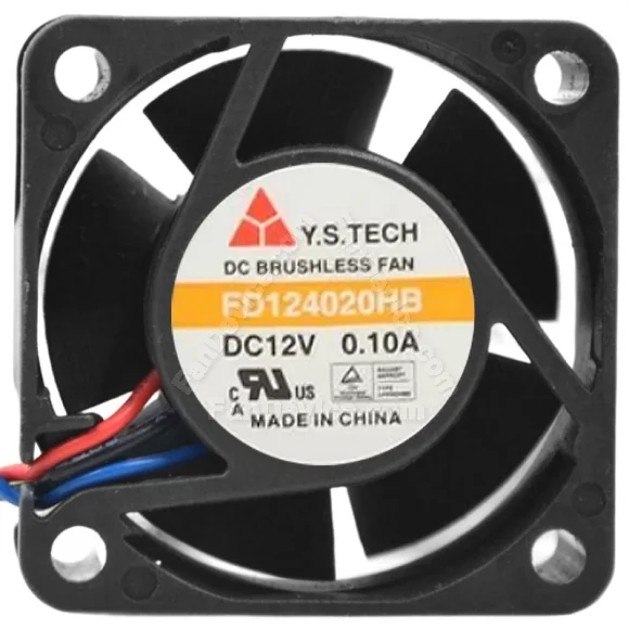 Y.S.TECH FD124020HB 12V 0.10A DC Brushless 3 Wires Axial Cooling Fan