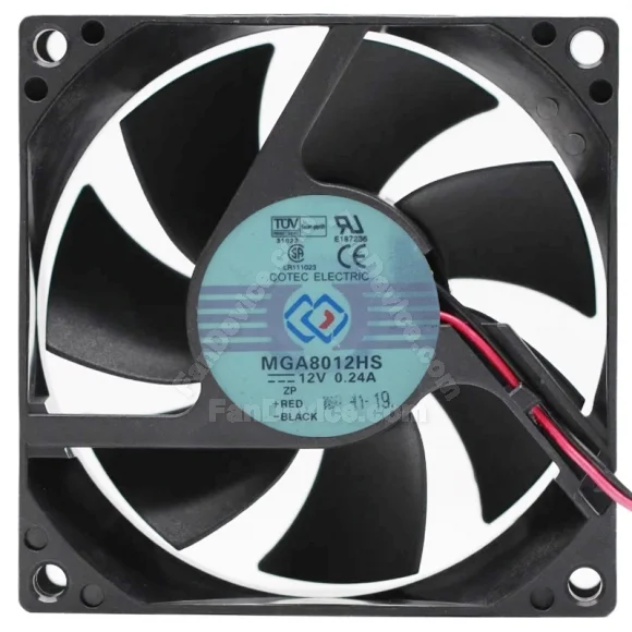 Protechnic MGA8012HS DC 12V 0.24A 2 Wires Axial Cooling Fan