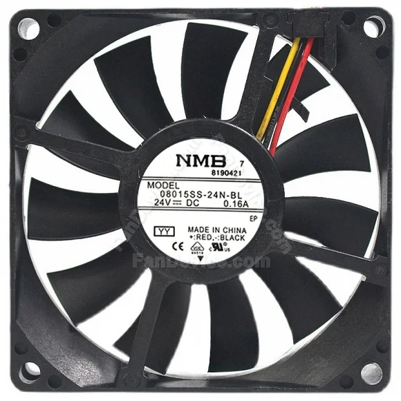 NMB 08015SS-24N-BL DC 24V 0.16A 3 Wires Axial Cooling Fan