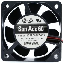 Sanyo 109R0612S419 DC 12V 0.17A 2 Wires Axial Cooling Fan