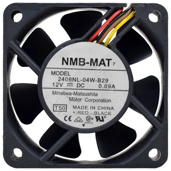 NMB-MAT 2408NL-04W-B29 DC 12V 0.09A 3 / 4 Wires Axial Cooling Fan