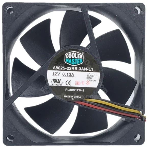 CoolerMaster A8025-22RB-3AN-L1 DC 12V 0.13A 3 Wires Cooling Fan