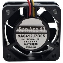 Sanyo Denki 9A0412J7D05 DC 12V 0.11A 3 Wires Axial Cooling Fan