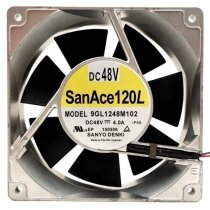 Sanyo Denki 9GL1248M102 DC 48V 4.0A 2 Wires IP68 Waterproof Axial Cooling Fan