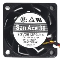 Sanyo Denki 9GV3612P3J14 DC 12V 0.75A 4 Wires PWM Axial Cooling Fan