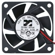 ARX FD1260-S3112C DC 12V 0.13A 2 Wires Brushless Axial Cooling Fan