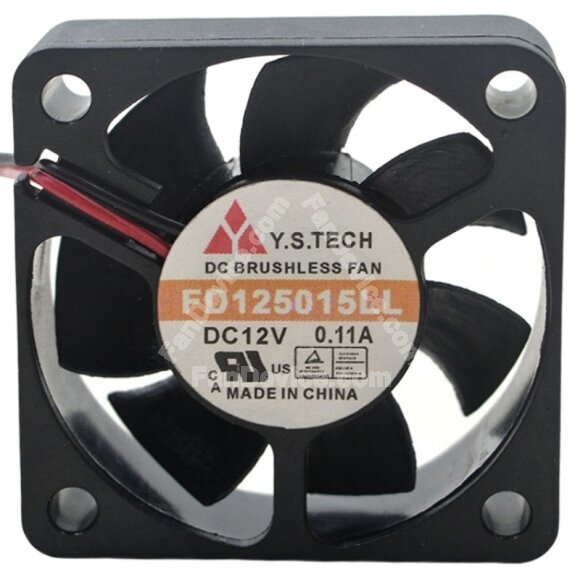 Y.S.TECH FD125015LL DC 12V 0.11A 2 Wires Brushless Axial Cooling Fan