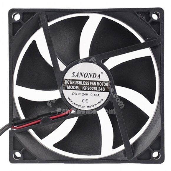 SANONDA KF9025L24S DC 24V 0.18A 2 Wires Brushless Axial Cooling Fan