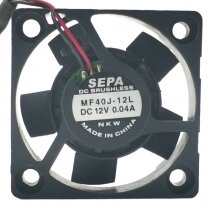 SEPA MF40J-12L DC 12V 0.04A 2 Wires Brushless Axial Cooling Fan