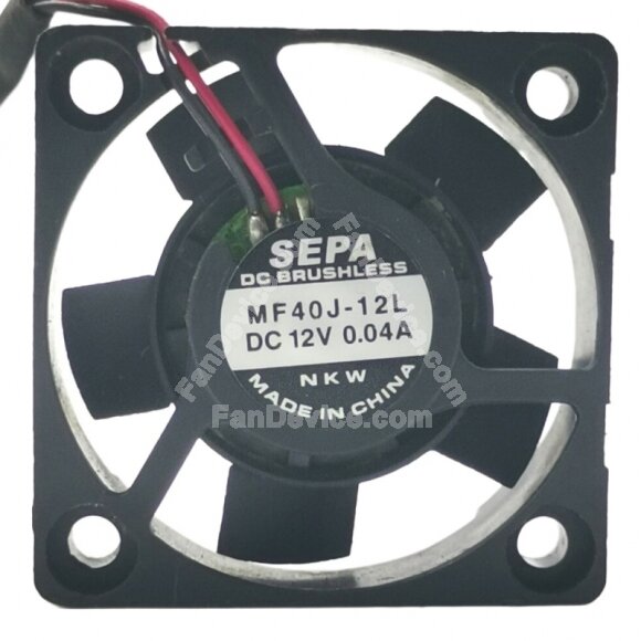 SEPA MF40J-12L DC 12V 0.04A 2 Wires Brushless Axial Cooling Fan