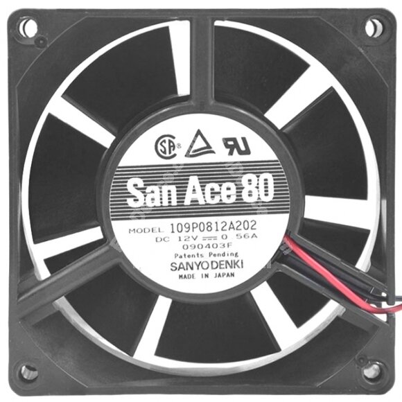 Sanyo Denki 109P0812A202 DC 12V 0.56A 8032 Axial Cooling Fan
