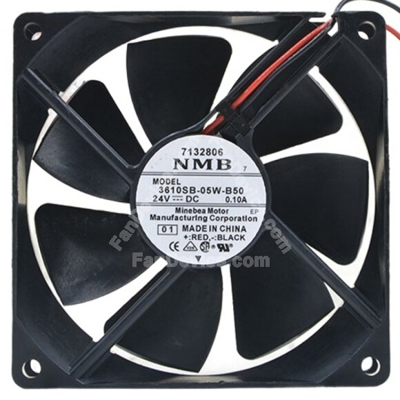 NMB 3610SB-05W-B50 DC 24V 0.10A 2 Wires Axial Cooling Fan