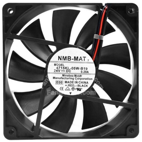 NMB-MAT 4715KL-05W-B19 DC 24V 0.20A 2 Wires Axial Cooling Fan