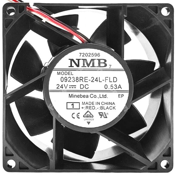 NMB 09238RE-24L-FLD DC 24V 0.53A 3 Wires Axial Cooling Fan