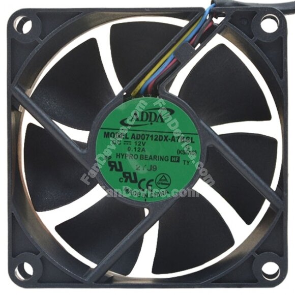 ADDA AD0712DX-A7BGL DC 12V 0.12A 2 Wires / 3 Wires / 4 Wires Cooling Fan