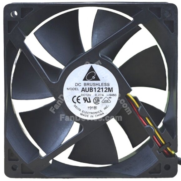 Delta AUB1212M DC 12V 0.27A 2 / 3 / 4 Wires Brushless Axial Cooling Fan