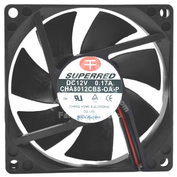 SuperRed CHA8012CBS-OA-P DC 12V 0.17A 2 / 3 / 4 Wires Axial Cooling Fan