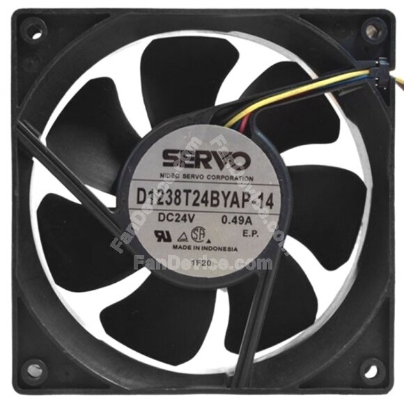 Servo D1238T24BYAP-14 DC 24V 0.49A 4 Wires PWM Axial Cooling Fan