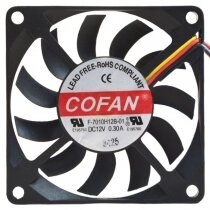 COFAN F-7010H12B-01 DC 12V 0.30A 2 Wires / 3 Wires Axial Cooling Fan