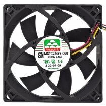 Protechnic MGT9224YB-O20 DC 24V 0.40A 3 Wires 3800RPM Axial Cooling Fan